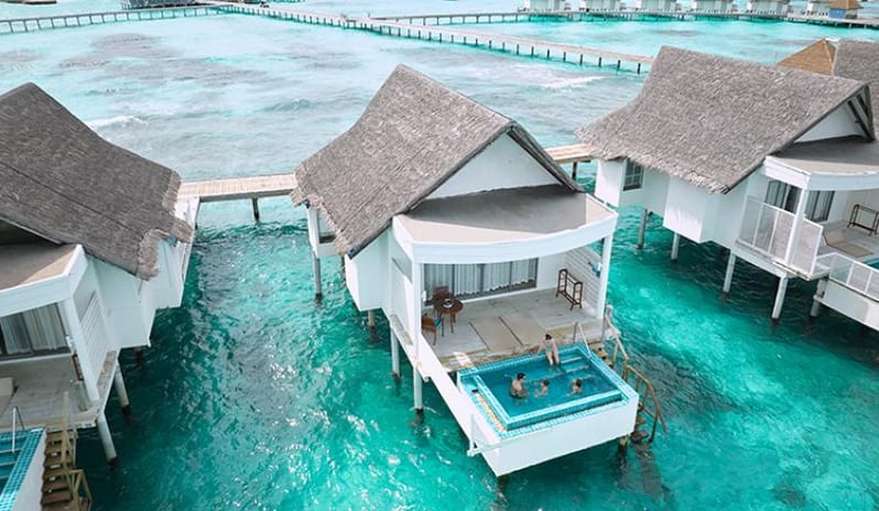 Centara Grand Island Maldives - Club Sunset Overwater Pool Villa High View